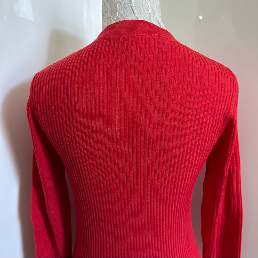 Tory Burch Shrunken Simone Merino Wool Cardigan sz S - Picture 9 of 12